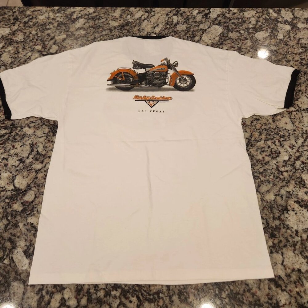 Vintage Harley Davidson Cafe White Shirt Adult Large Las Vegas NWT NOS - Picture 3 of 8
